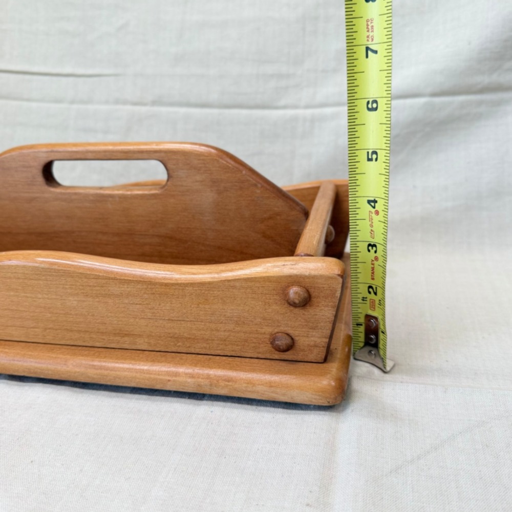 Vintage Wooden Mail Organizer Desktop Entryway Catchall Office Storage - Picture 10 of 11